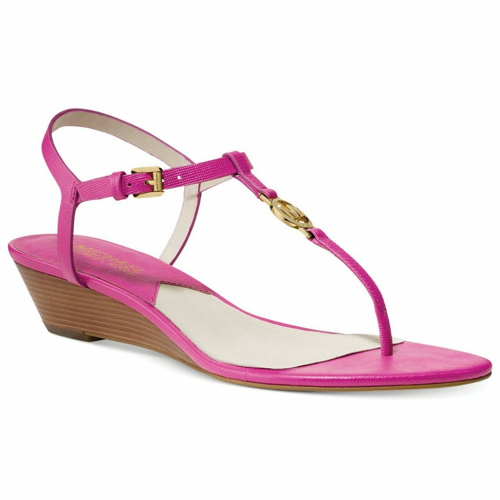 Michael Kors leather wedge sandals nwt